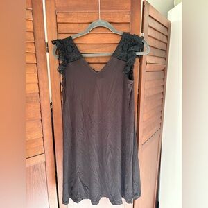 Loft black dress with lace detailing at the sleeve